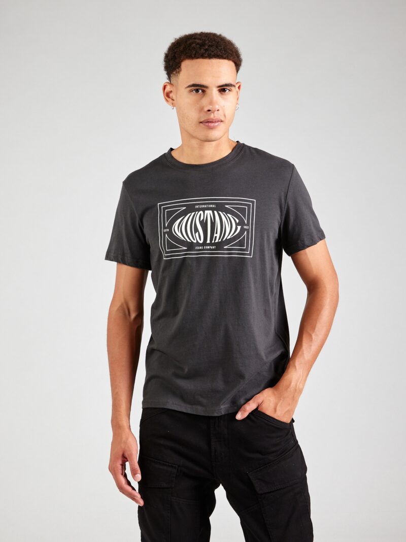 MUSTANG Tricou 'AUSTIN'  negru / alb