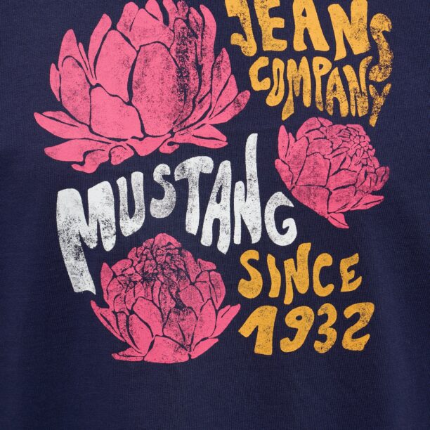 MUSTANG Tricou  albastru închis / portocaliu / roz deschis / alb