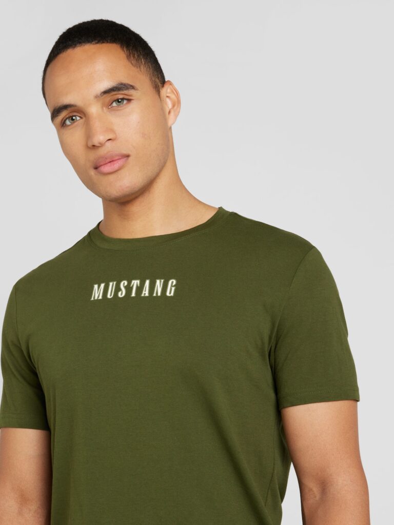 MUSTANG Tricou  verde închis / alb preţ