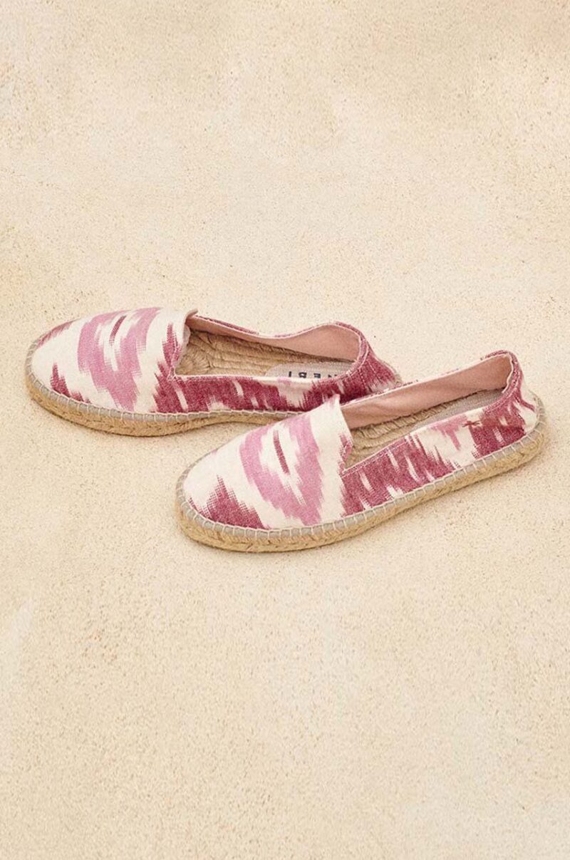 Manebi espadrile Tulum Flat Espadrilles culoarea roz