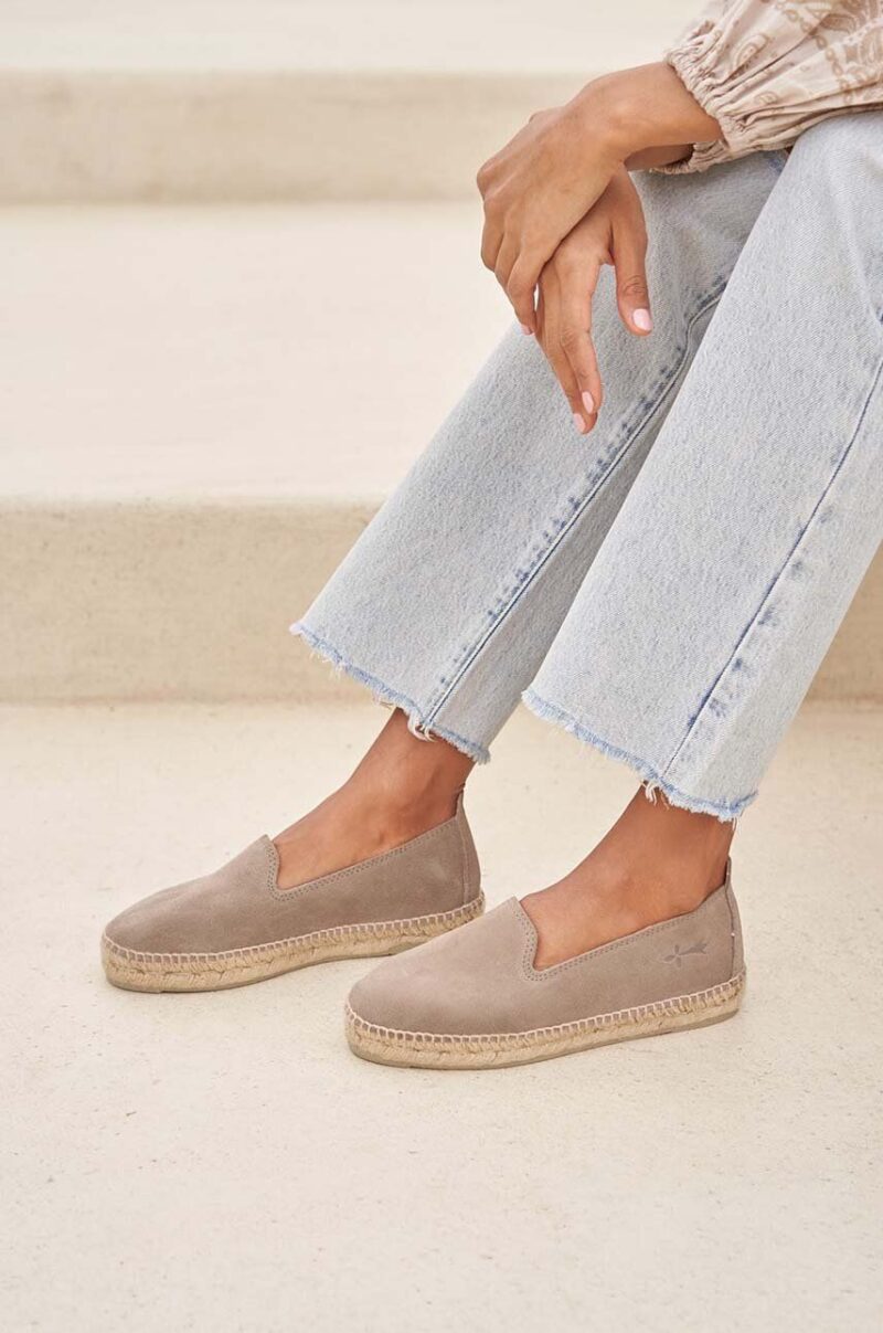 Manebi espadrile din piele întoarsă Flat Espadrilles culoarea maro W 1.9 N0 preţ