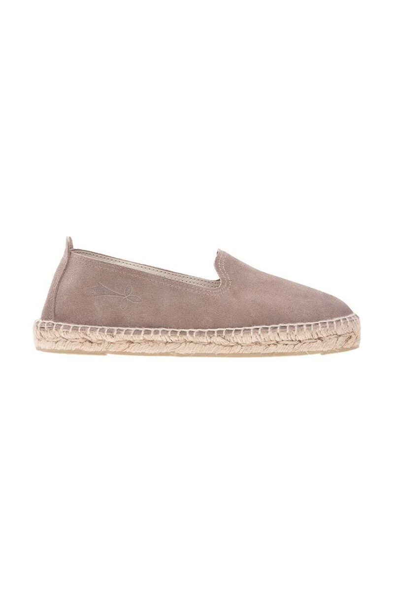 Manebi espadrile din piele întoarsă Flat Espadrilles culoarea maro W 1.9 N0