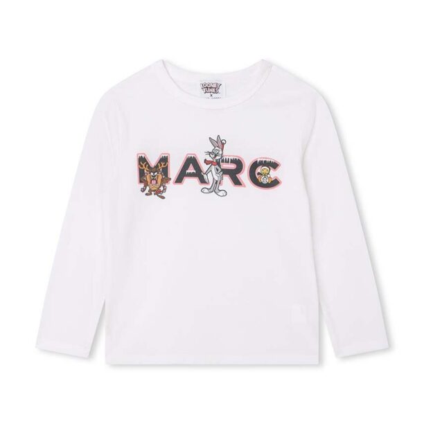 Marc Jacobs longsleeve din bumbac pentru copii culoarea alb