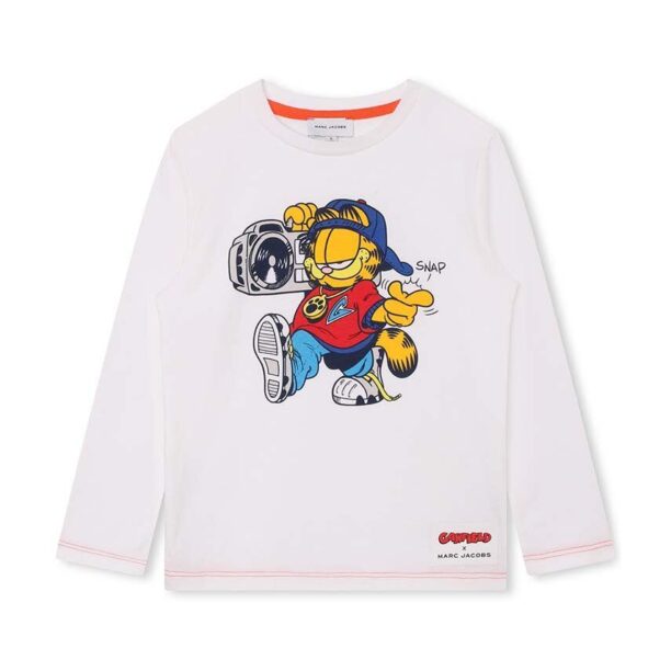 Marc Jacobs longsleeve din bumbac pentru copii culoarea alb