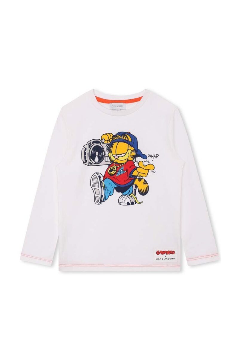 Marc Jacobs longsleeve din bumbac pentru copii culoarea alb