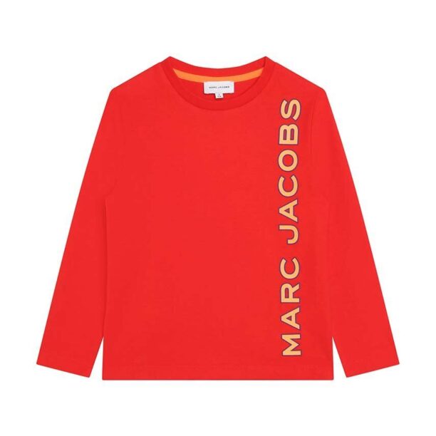 Marc Jacobs longsleeve din bumbac pentru copii culoarea rosu