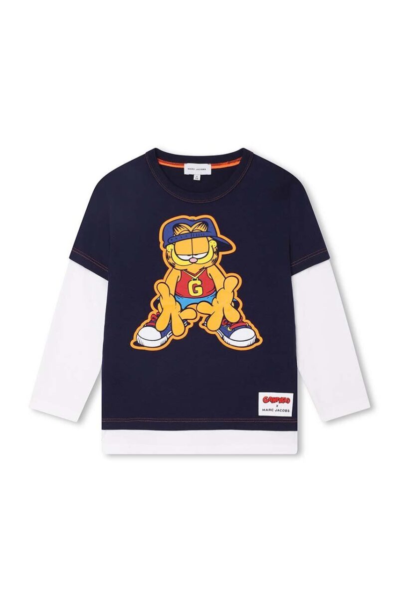 Marc Jacobs longsleeve din bumbac pentru copii x Garfield culoarea albastru marin