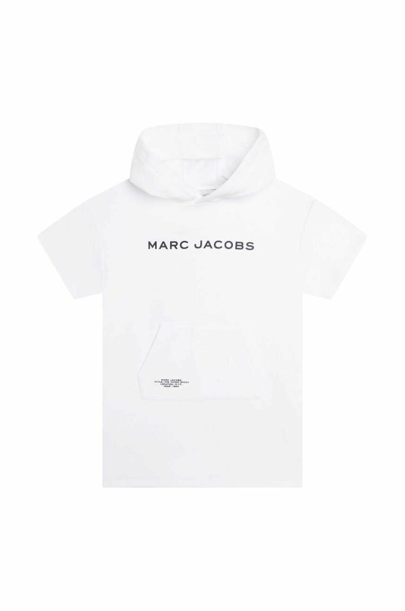 Marc Jacobs rochie din bumbac pentru copii culoarea alb