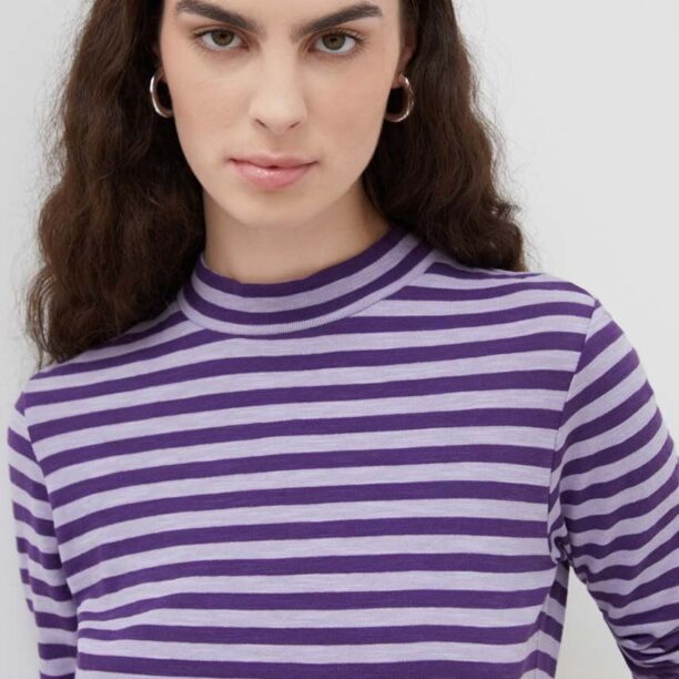 Marc O'Polo longsleeve din bumbac culoarea violet