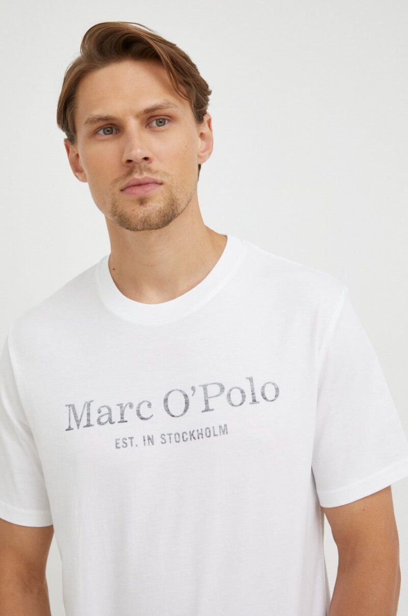 Marc O'Polo tricou din bumbac culoarea alb