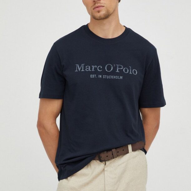 Marc O'Polo tricou din bumbac culoarea albastru marin