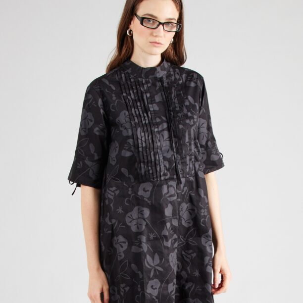 Marimekko Rochie 'HELMAT NOKTURNO'  gri metalic / negru