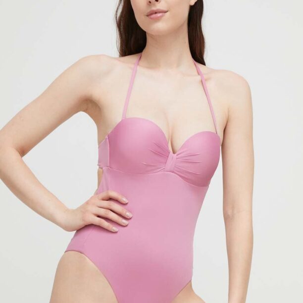 Max Mara Beachwear costum de baie dintr-o bucată culoarea roz