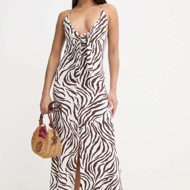 Max Mara Beachwear rochie de plajă culoarea maro