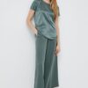 Max Mara Leisure bluza de matase culoarea verde