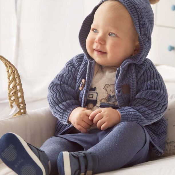 Mayoral Newborn cardigan bebe culoarea albastru marin