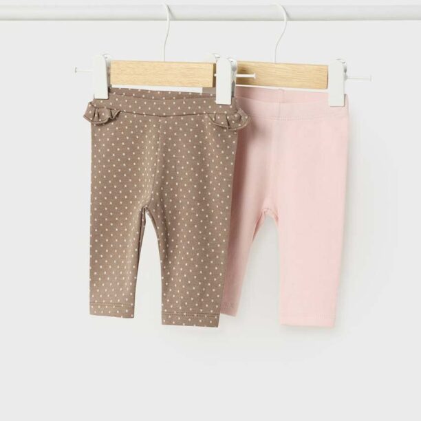 Mayoral Newborn leggins bebe culoarea maro