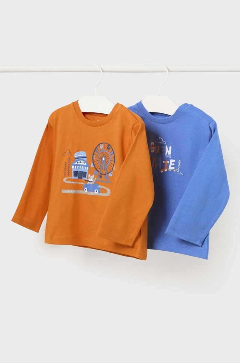 Mayoral longsleeve din bumbac pentru bebeluși 2-pack cu imprimeu