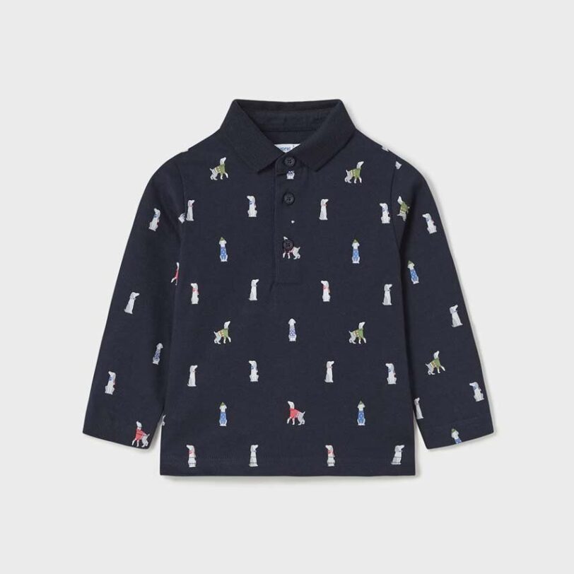 Mayoral longsleeve din bumbac pentru bebeluși culoarea albastru marin