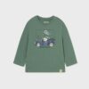 Mayoral longsleeve din bumbac pentru bebeluși culoarea verde