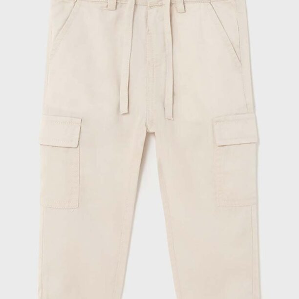 Mayoral pantaloni bebe cargo slim culoarea bej