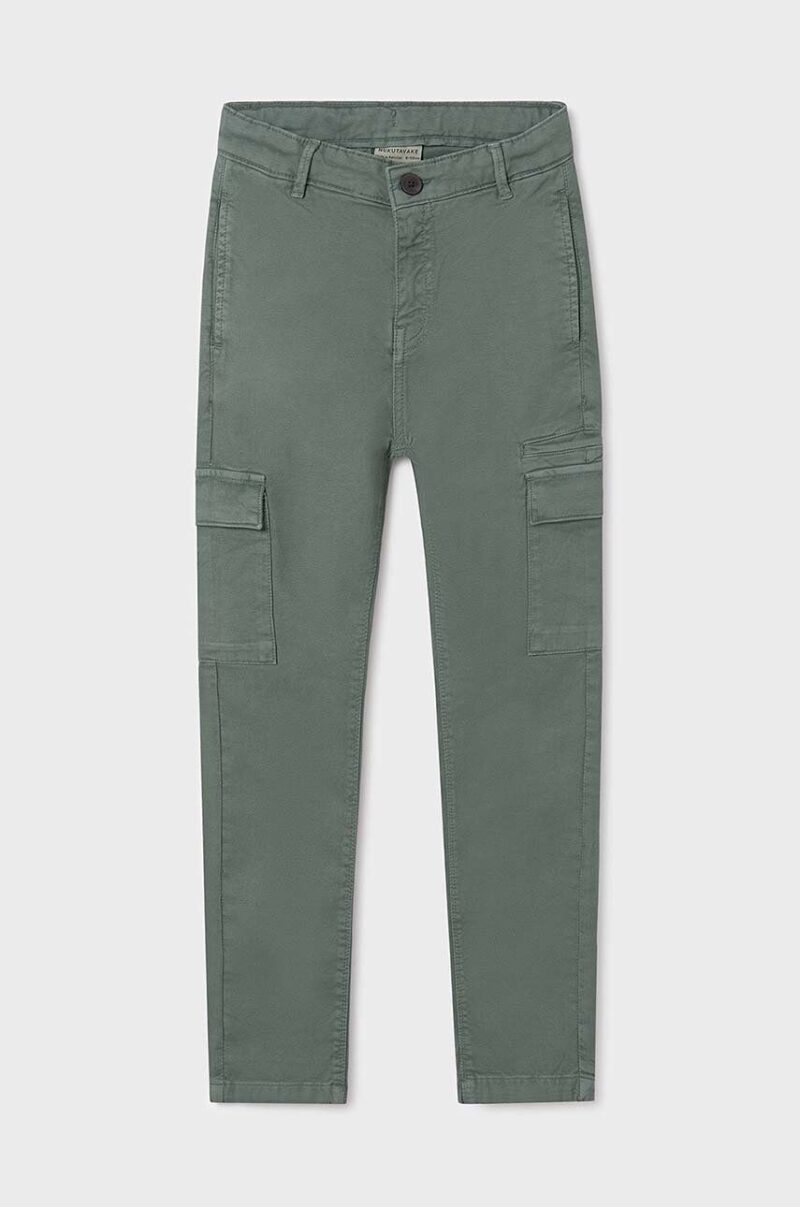 Mayoral pantaloni copii cargo slim fit culoarea verde