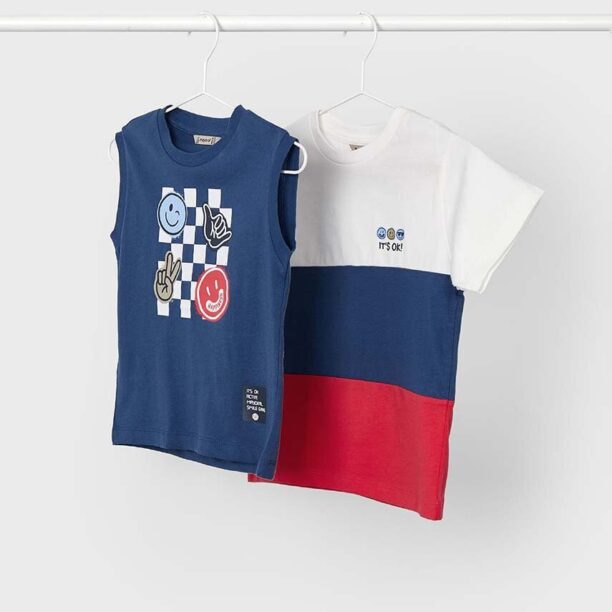 Mayoral tricou de bumbac pentru copii 2-pack cu imprimeu