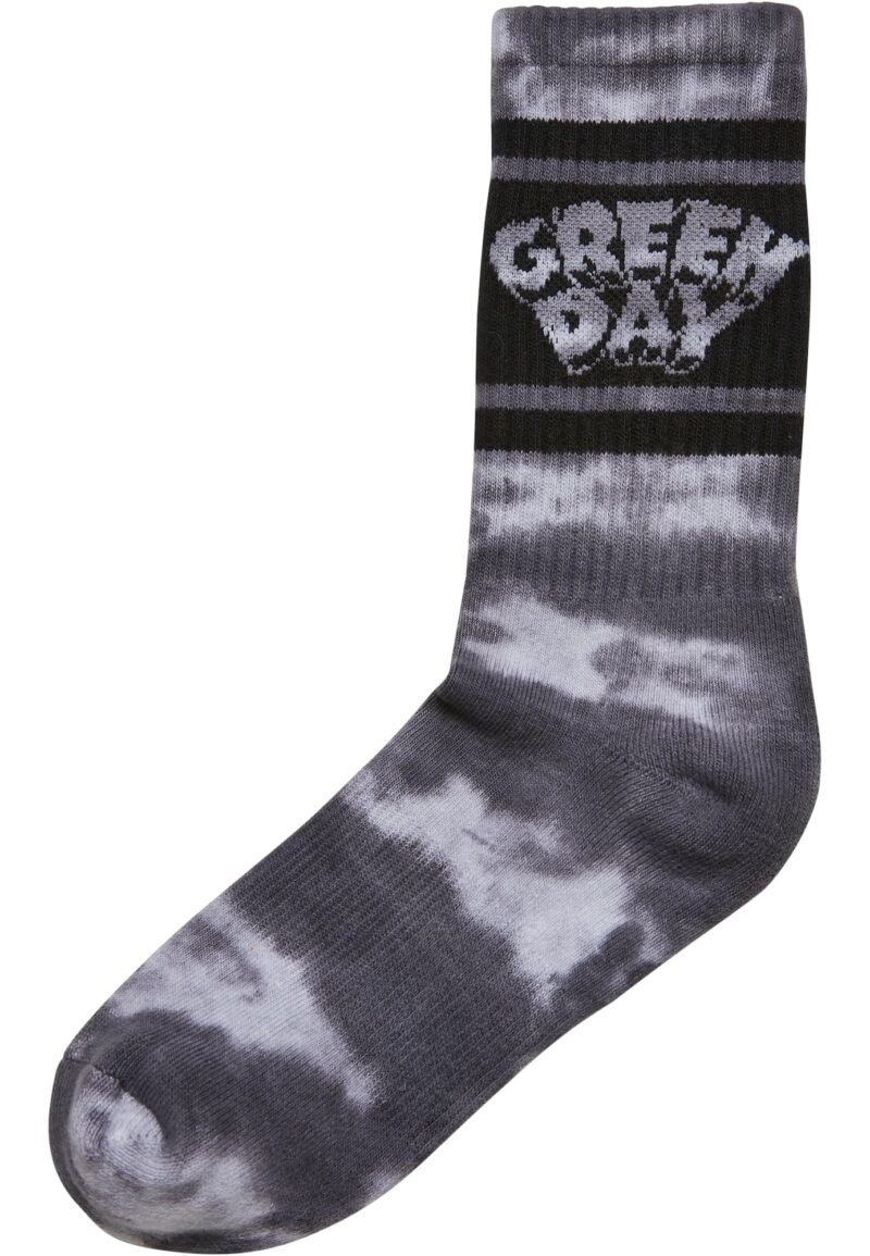 Merchcode Șosete 'Green Day Tie Die'  gri / negru / alb