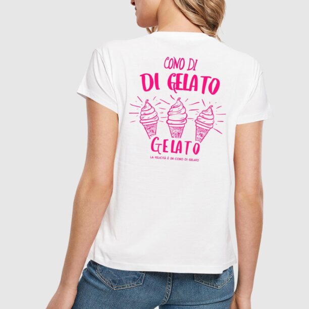 Preţ Merchcode Tricou 'Cono Di Gelato'  roz / alb