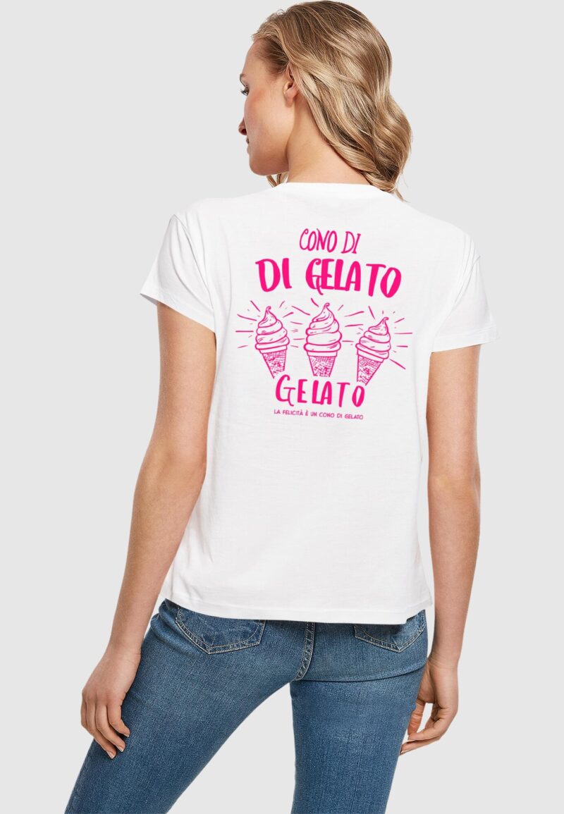 Preţ Merchcode Tricou 'Cono Di Gelato'  roz / alb