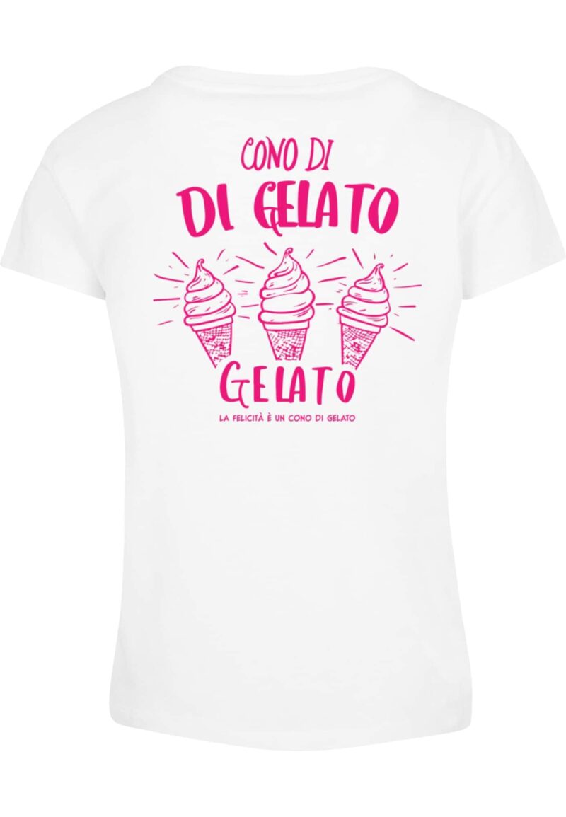 Merchcode Tricou 'Cono Di Gelato'  roz / alb