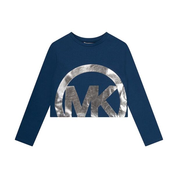 Michael Kors longsleeve din bumbac pentru copii culoarea albastru marin