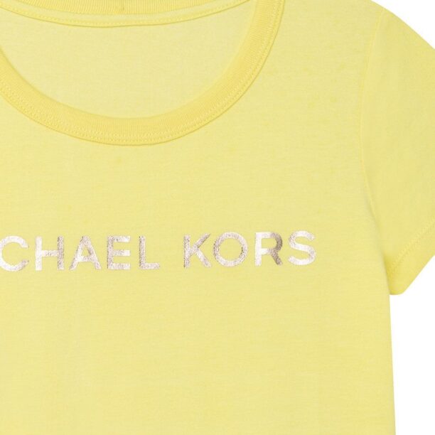 Michael Kors tricou de bumbac pentru copii culoarea galben preţ