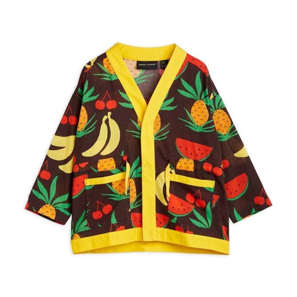 Mini Rodini cardigan din bumbac pentru copii culoarea maro