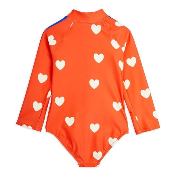 Mini Rodini costum de baie dintr-o bucată pentru copii Hearts culoarea portocaliu preţ