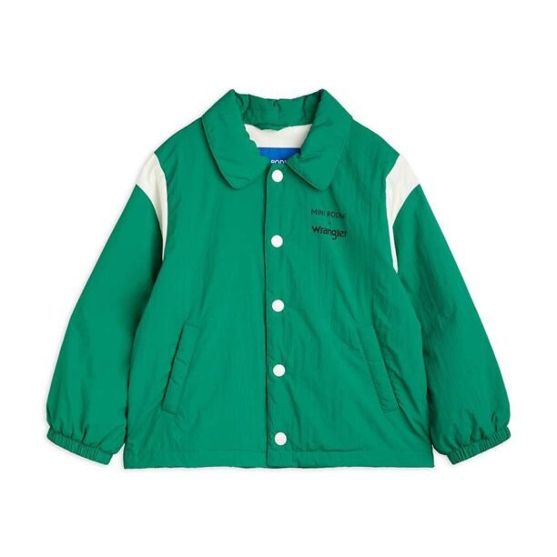 Mini Rodini geaca copii Mini Rodini x Wrangler culoarea verde preţ