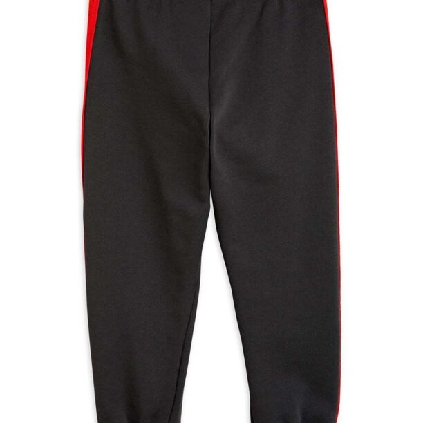 Mini Rodini pantaloni de trening din bumbac pentru copii culoarea negru preţ