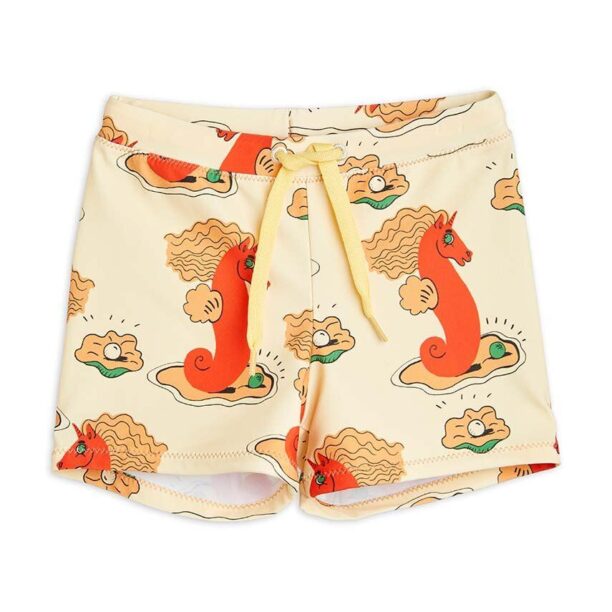 Mini Rodini pantaloni scurti de baie copii culoarea bej