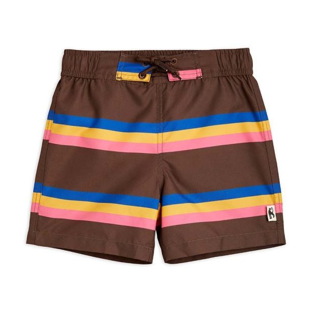 Mini Rodini pantaloni scurti de baie copii culoarea maro