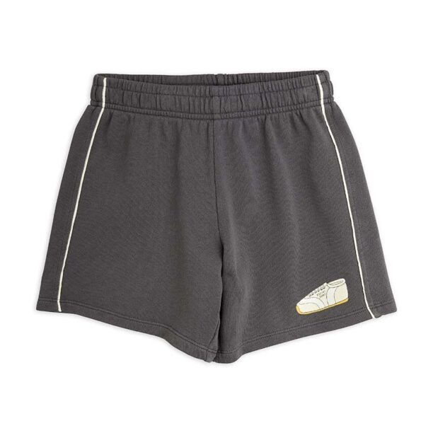 Mini Rodini pantaloni scurți din bumbac pentru copii Jogging culoarea gri