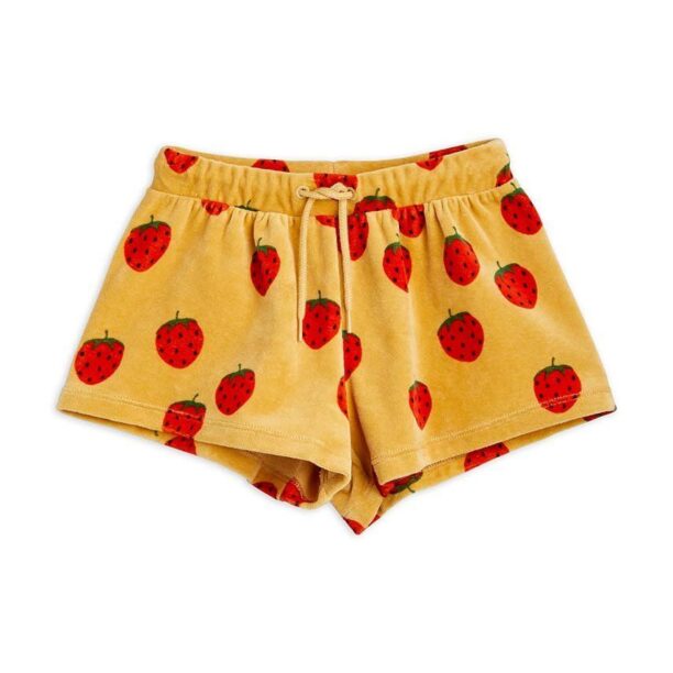 Mini Rodini pantaloni scurți din bumbac pentru copii culoarea galben