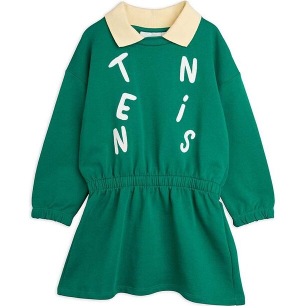 Mini Rodini rochie din bumbac pentru copii Tennis culoarea verde