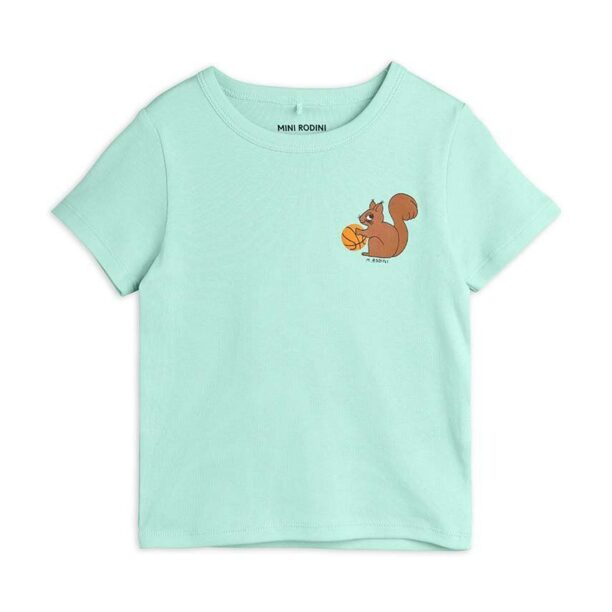 Mini Rodini tricou de bumbac pentru copii Squirrel culoarea verde