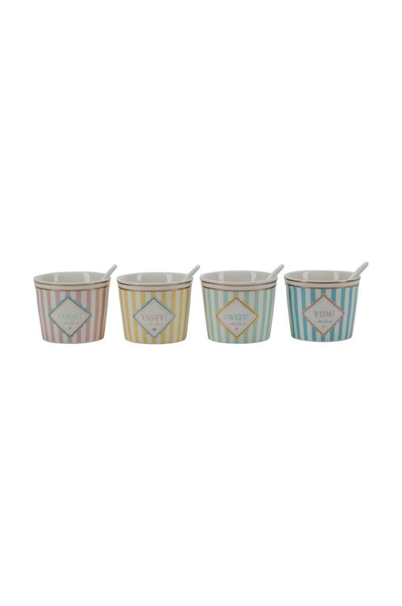 Miss Etoile set de cesti de inghetata cu linguri (4-pack)