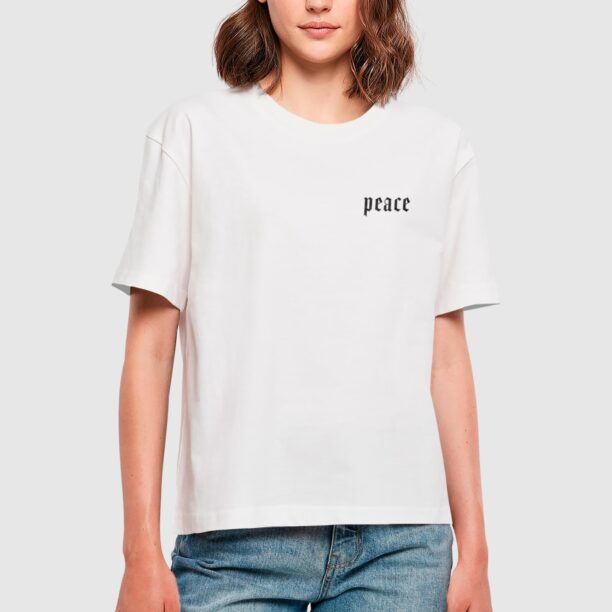 Miss Tee Tricou 'Peace Hand'  gri / gri închis / negru / alb preţ