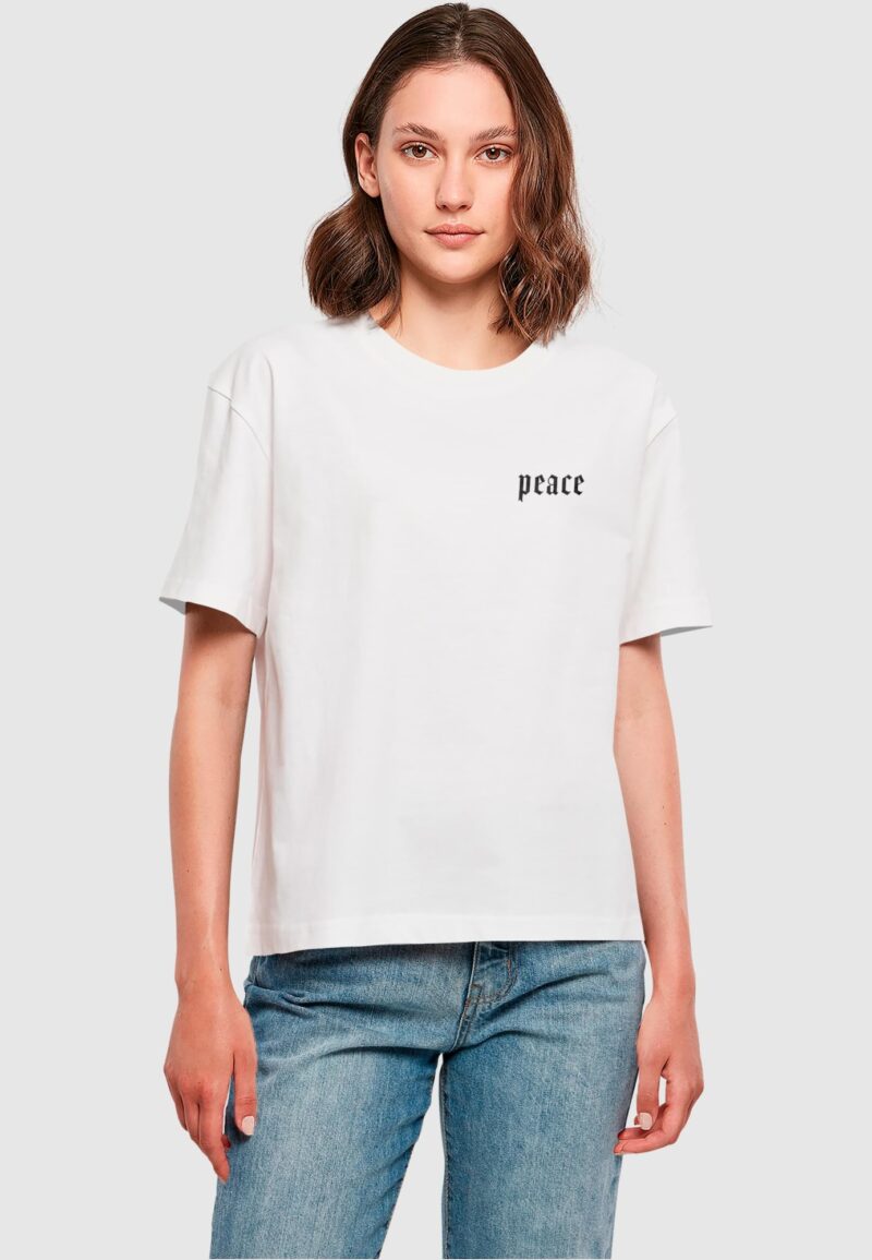 Miss Tee Tricou 'Peace Hand'  gri / gri închis / negru / alb preţ