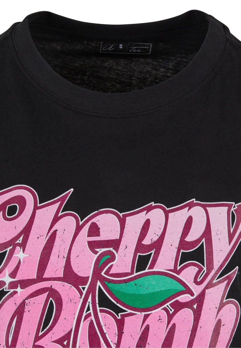 Miss Tee Tricou supradimensional 'Cherry Bomb'  verde / roz / negru / alb preţ