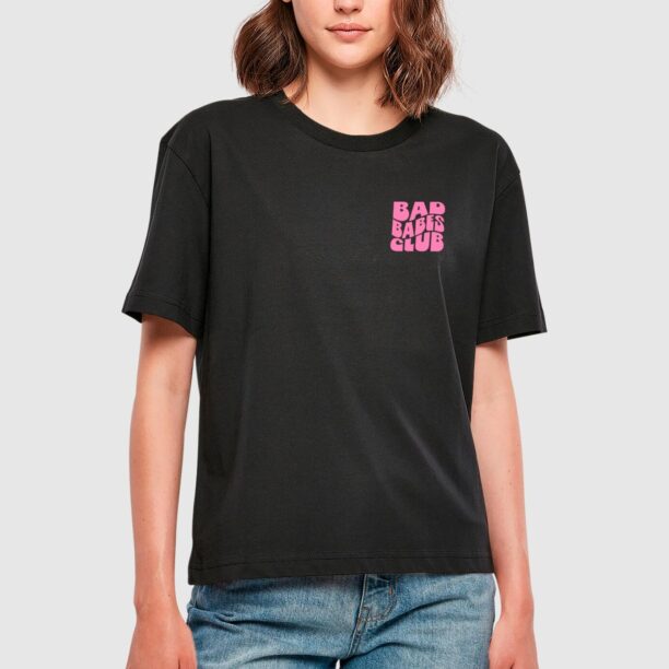 Mister Tee Tricou 'Bad Babes Club'  roz / negru preţ