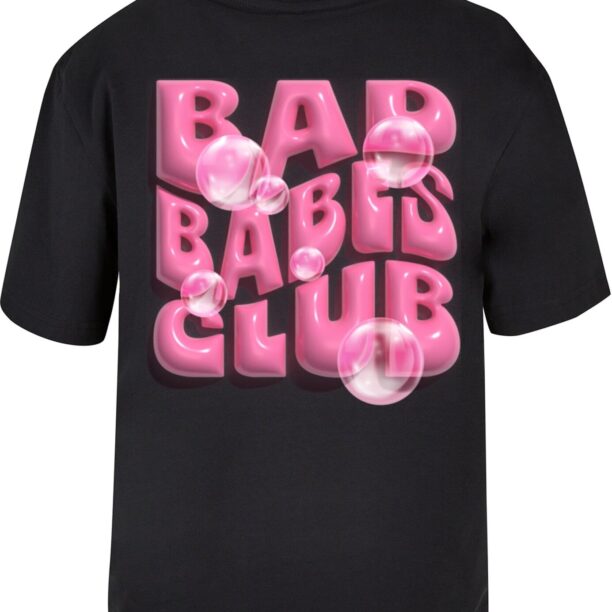 Mister Tee Tricou 'Bad Babes Club'  roz / negru