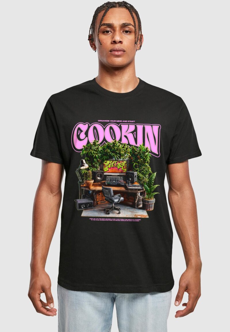 Mister Tee Tricou 'Cookin'  gri închis / verde / mov prună / negru preţ